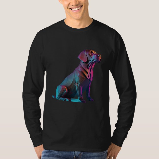 T-shirt Chocolate Labrador Synthwave 80s Retrowave Aesthet (Devant)