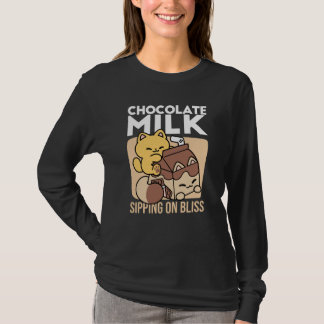 T-shirt Chocolate Milk Sipping on Bliss – Kawaii Cat Food