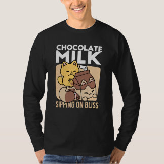 T-shirt Chocolate Milk Sipping on Bliss – Kawaii Cat Food