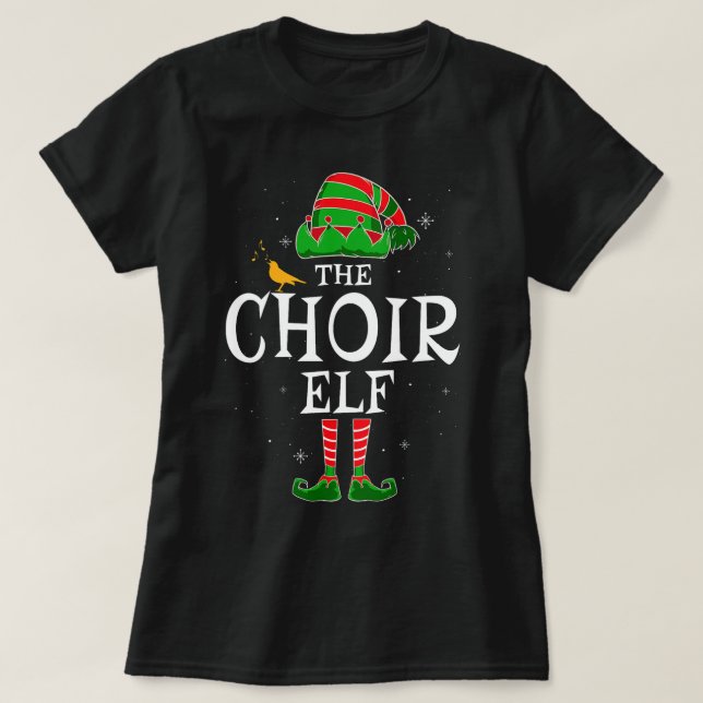 T-shirt Choir Elf Group Matching Famille Christmas Church  (Design devant)