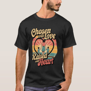 T-shirt Choisi avec amour Coeur élevé Maman mignonne Fête 