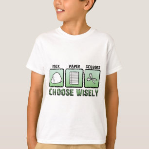 T-shirt "Choisir avec sagesse" Ciseaux Papier-Roche