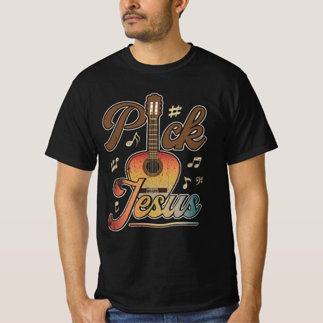 T-shirt Choisir Jésus Musique Pasteur Pâques Classique Gui (Devant)