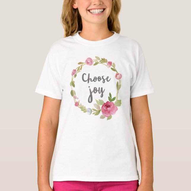 T-shirt Choisir la joie | Roses Pink Pastel (Devant)