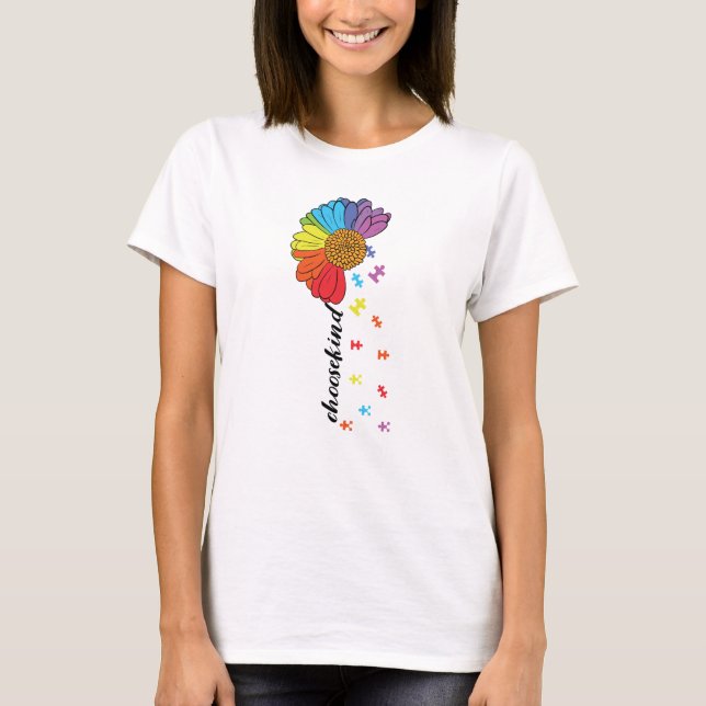 T-shirt Choisir une fleur de Sensibilisation sur l'autisme (Devant)