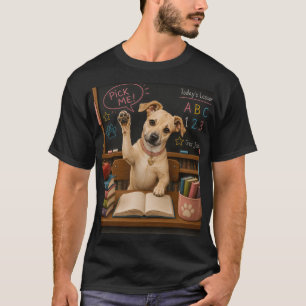 T-shirt Choisis-moi ! Chien d'école mignon levant la patte