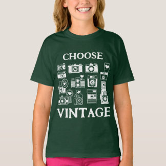 T-shirt Choisissez Collage d'appareil photo rétro vintage