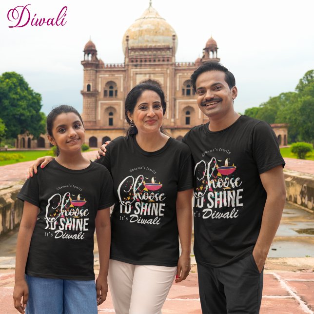 T-shirt Choisissez de briller Diwali personnalisable (Créateur téléchargé)