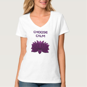 T-shirt Choisissez Fleur de Lotus Violet Calme