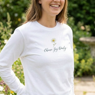 T-shirt Choisissez Joie Quotidienne Daisy Blanche Esthétiq