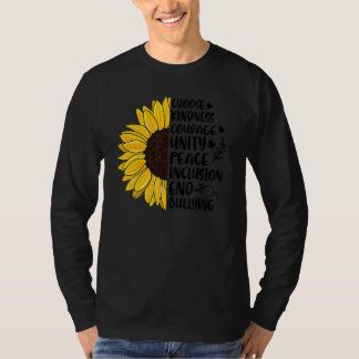T-shirt Choisissez Kindness Courage Unité de tournesol de