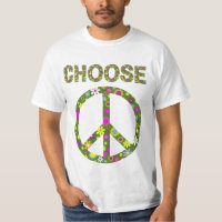 Choisissez Paix - Chemise de Paix Fleur Retro T-sh