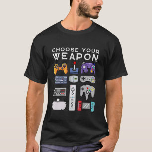 T-shirt Choisissez votre arme Pixel art gamepads rétro
