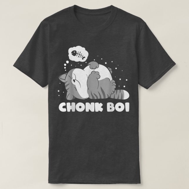 T-shirt Chonk Boi Lazy somnolent Chat Drôle conception mèm (Design devant)