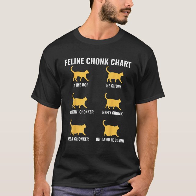 T-shirt Chonk Chart Chonky Chat Meme Chonk Chat Kitten Fat (Devant)