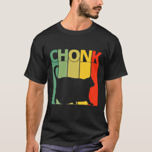 T-shirt Chonk Chat Échelle Mème Drôle Retro Style Chat 