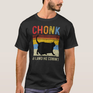 T-shirt Chonk Chat Échelle Mème Drôle Retro Style Chat Vin