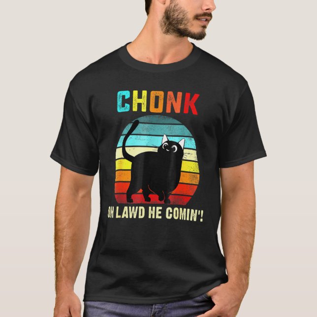 T-shirt Chonk Chat Scale Meme - Retro Style Chats Meme (Devant)