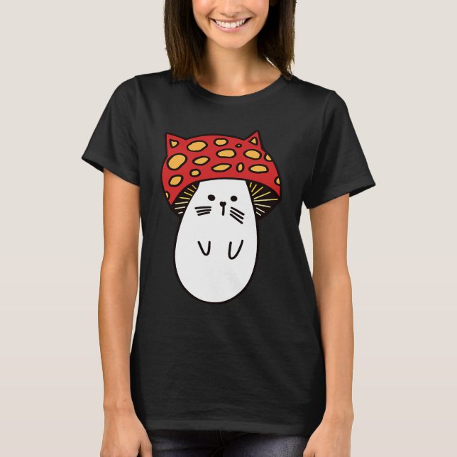 T-shirt Chonk Kitty Cute Little Mushi Kitty Little Mushroo (Devant)