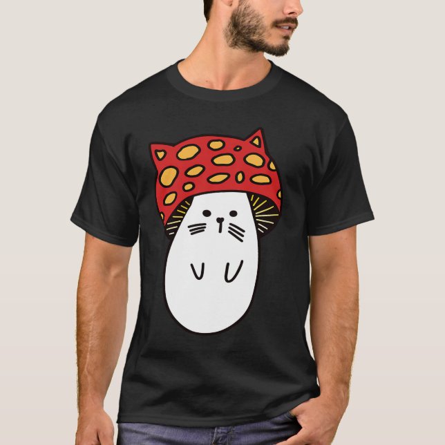 T-shirt Chonk Kitty Cute Little Mushi Kitty Little Mushroo (Devant)