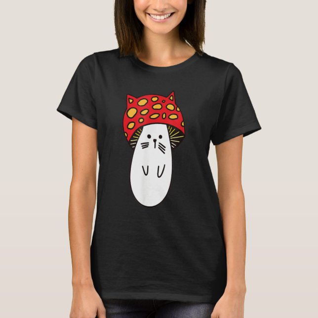 T-shirt Chonk Kitty Cute Little Mushi Kitty Little Mushroo (Devant)