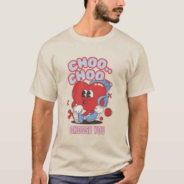T-shirt choo à coeur super choo choo vous choisissez valen (Devant)