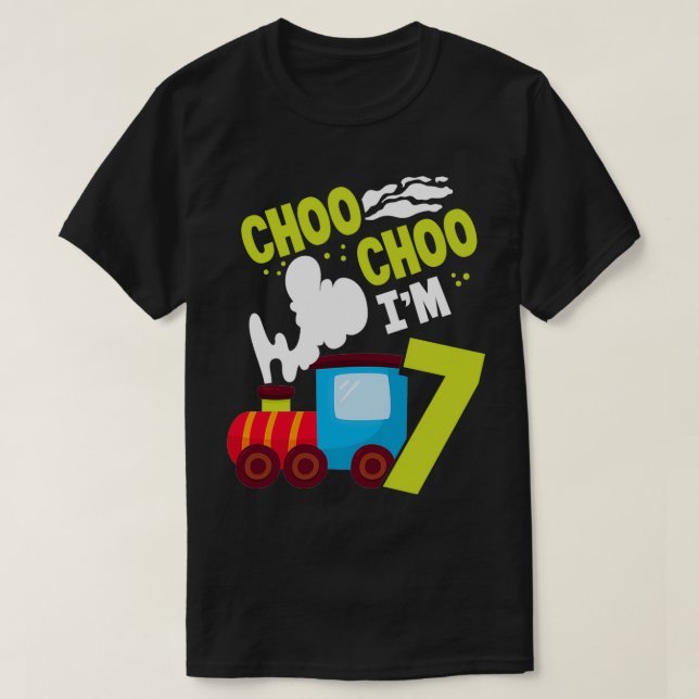 T-shirt Choo Choo Im 7 Mignonne train Lover Railroad 7e an (Design devant)