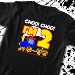 T-shirt Choo Choo Train 2nd Birthday Choo Choo I'm 2<br><div class="desc">This CHOO CHOO I'm 2 design makes the perfect train themed birthday party gift for your two year old toddler boy or girl. This 2nd birthday party design is perfect for kids who like trains, railroad tracks and the choo choo of the whistling train horn. This train birthday party theme...</div>