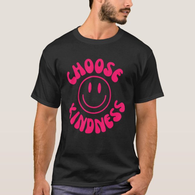 T-shirt Choose Kindness Pink Smile Face Preppy Aesthetic T (Devant)