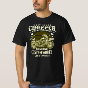 T-shirt Chopper de la côte ouest garage de moto de la rout
