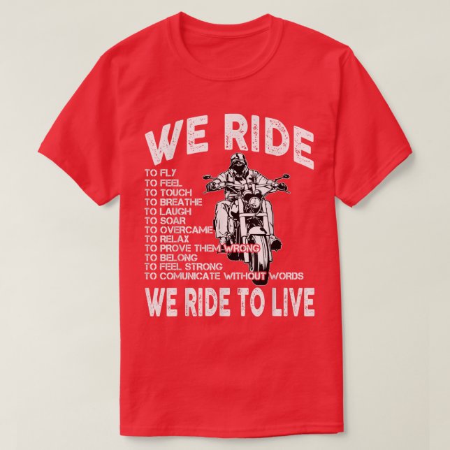 T-shirt Chopper Motorcycle Nous roulons pour vivre Citatio (Design devant)