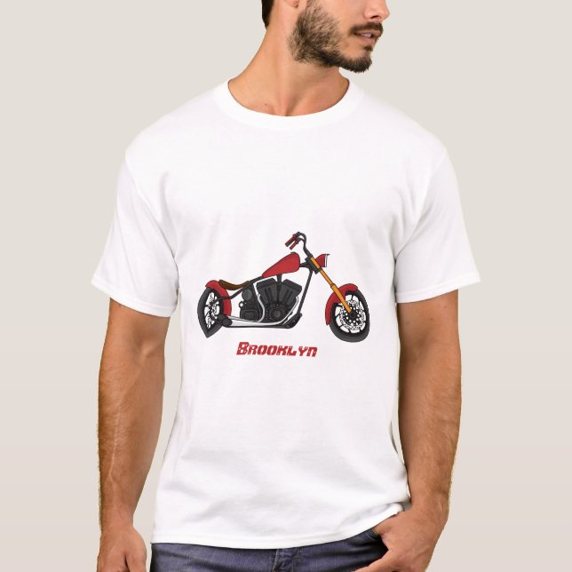 T-shirt Chopper style motorcycle illustration  (Devant)