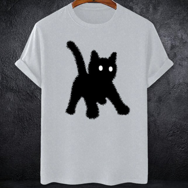 T-shirt Choqué surpris mème de chat noir anxiété sociale (Créateur téléchargé)