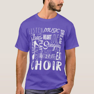 T-shirt Chorale Musique Coeur Amour Musical Note Mangez fi