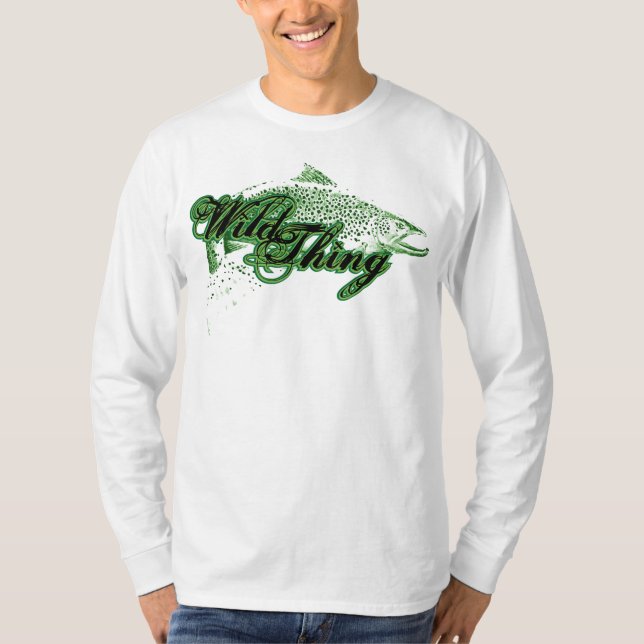 T-shirt Chose sauvage de truite Brown (Devant)