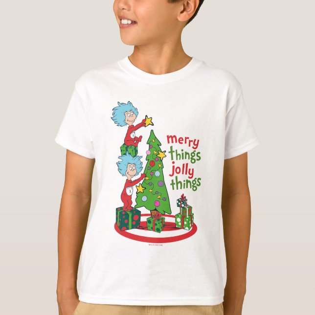 T-shirt Chose Une Chose Deux Merry Things Jolly Things (Devant)
