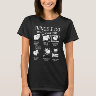 T-shirt Choses de mouton que je fais pendant mon temps lib