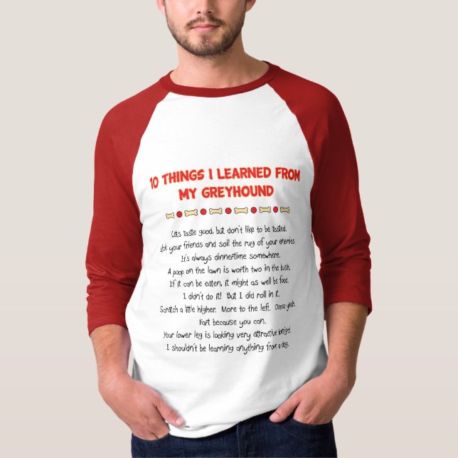 T-shirt Choses drôles I appris de mon lévrier (Devant)