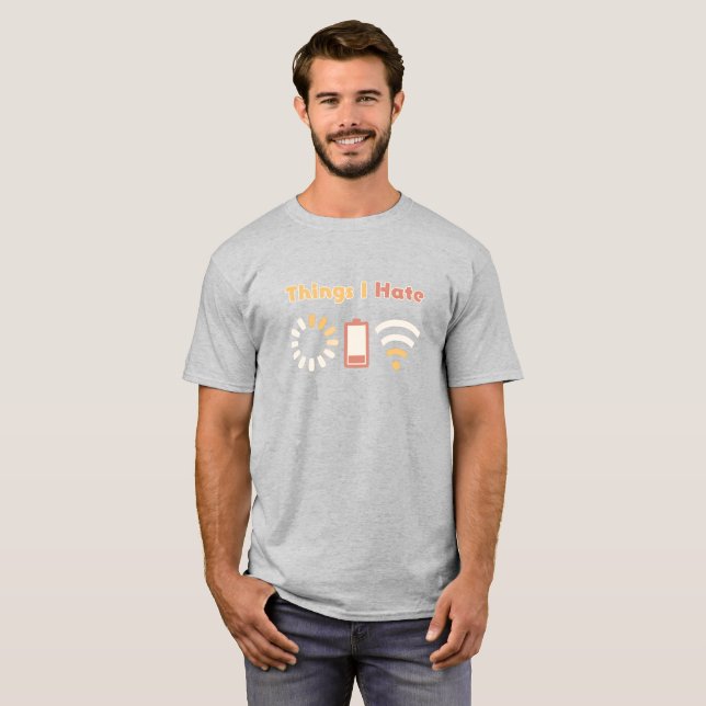T-shirt Choses que je déteste Codage informatique (Devant entier)