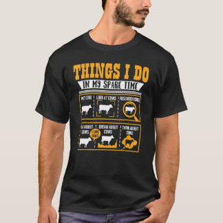 T-shirt Choses que je fais à mes moments perdus Vache Vac