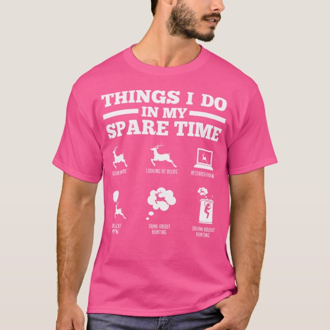 T-shirt Choses que je fais dans mon temps libre Cerfs (Devant)