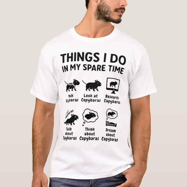 T-shirt Choses que je fais pendant mon temps libre Capybar (Devant)