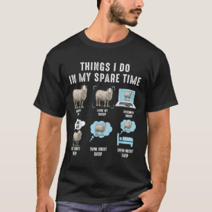 T-shirt Choses que je fais pendant mon temps libre Moutons