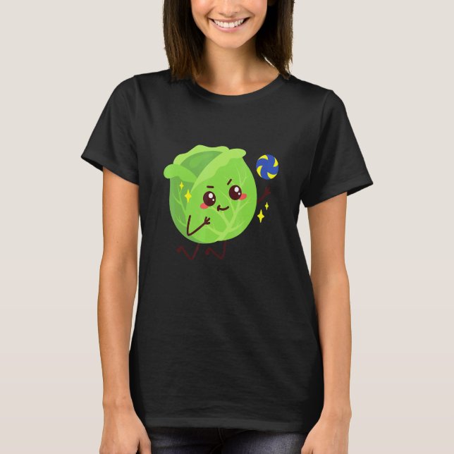 T-shirt Chou Jouer Volleyball Végétable (Devant)