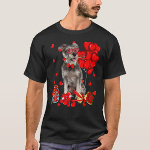 T-shirt Chou Schnauzer Chien drôle Coeur Saint Valentin Ch