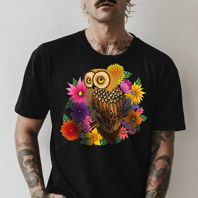 T-shirt Chouette à fleurs (Créateur téléchargé)