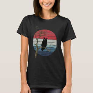 T-shirt Chouette à grande corne, mais mignonne, rétro Vint