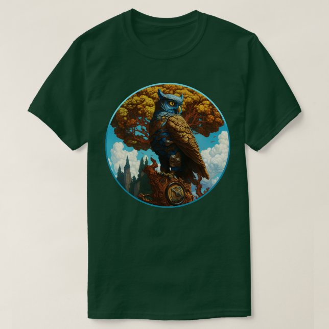 T-shirt Chouette à vapeur par arbre (Design devant)