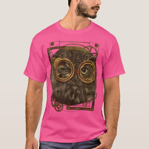 T-shirt Chouette à vapeur Victorian Art Mécanique Punk à v