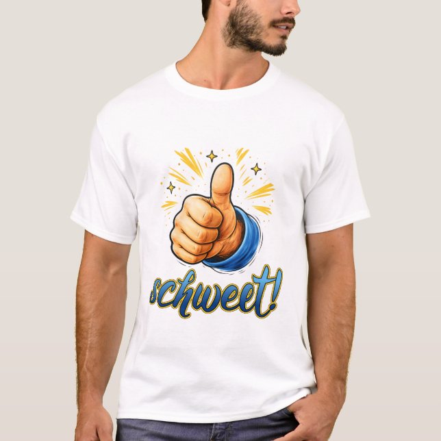 T-shirt Chouette ! Art d'affirmation positive avec un pouc (Devant)